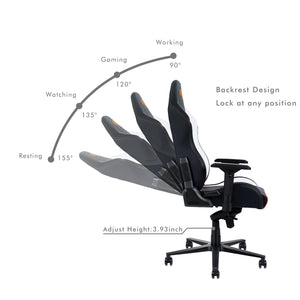 
                  
                    HOBOT Supreme Gaming Chair: Ergonomically Designed for Gaming - Multi-Layered Synthetic Leather ,polyurethane Foam Cushions - 4D Armrests - Steel-Reinforced frame - Black And Orange
                  
                