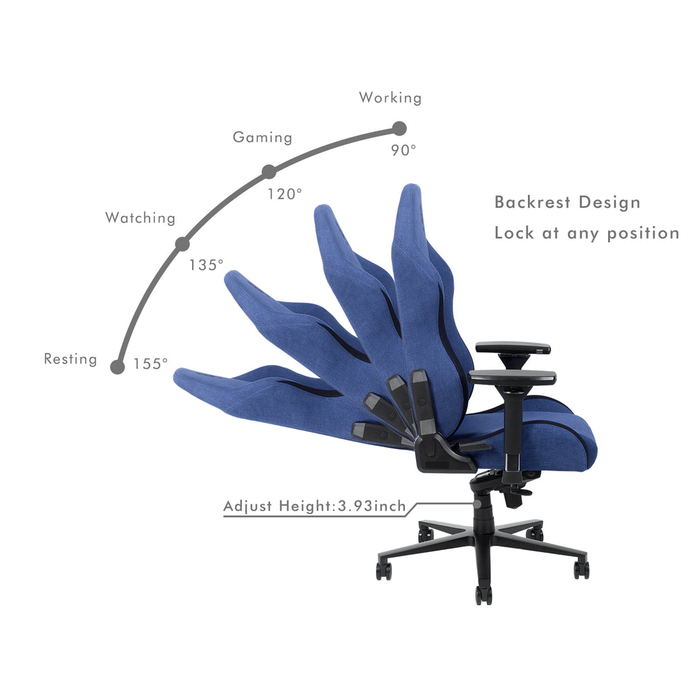 
                  
                    HOBOT Narwhal Gaming Chair - Racing Office Computer Ergonomic Video Game Chair with Headrest and Lumbar Pillow,Blue
                  
                