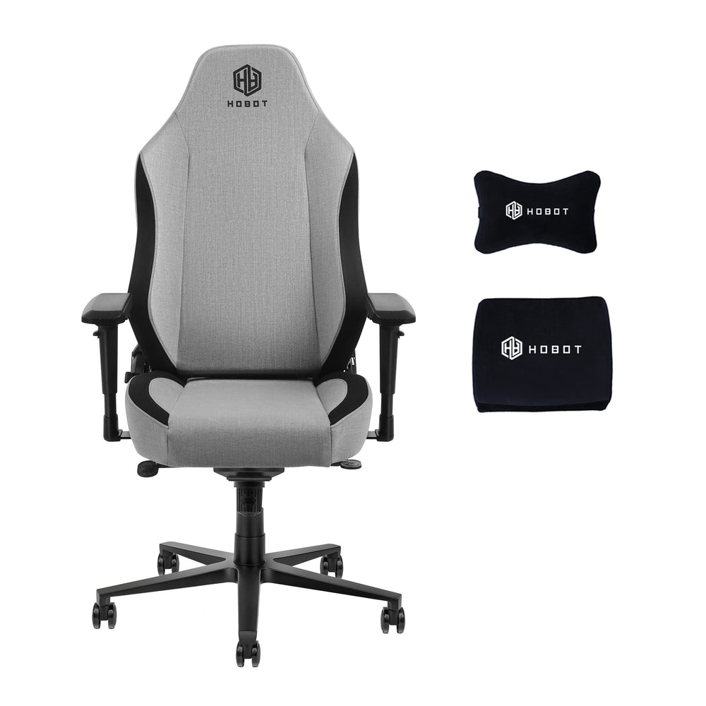 HOBOT Kunio Gaming Office High Back Computer Ergonomic Adjustable Swivel Gaming Chair with Headrest and Lumbar Support,Grey