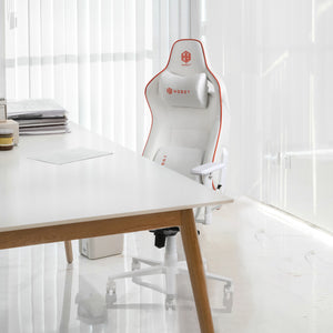 
                  
                    HOBOT Flipped Gaming Chair - Ergonomic Office Chair 4D Armrest and Height Adjustable Desk PU Leather Computer Chair with Lumbar Support, White
                  
                