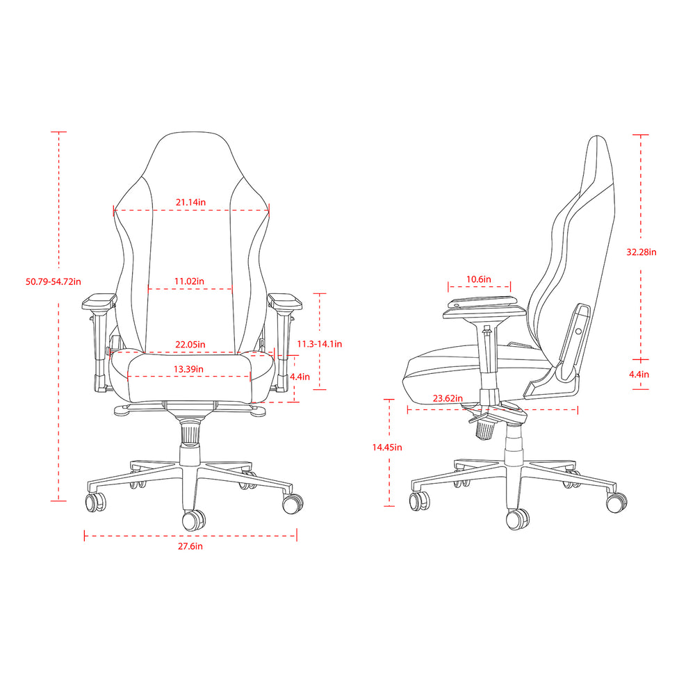 
                  
                    HOBOT Eclipse Ergonomic Gaming Chair Height Control - Red and black
                  
                