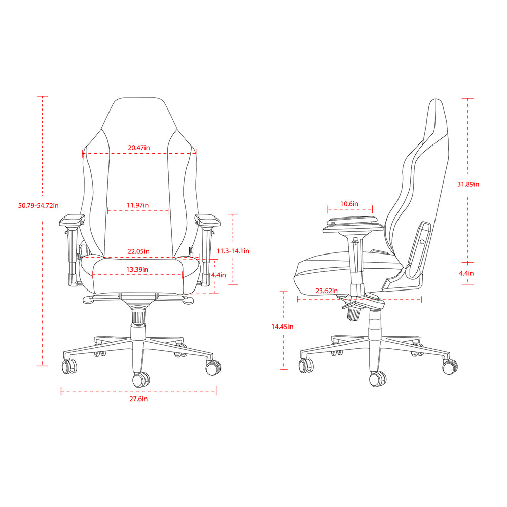 
                  
                    HOBOT Kunio Gaming Office High Back Computer Ergonomic Adjustable Swivel Gaming Chair with Headrest and Lumbar Support,Grey
                  
                