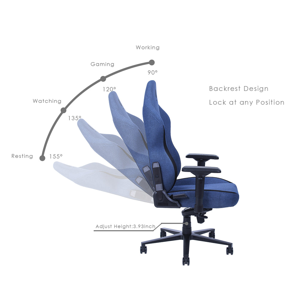 
                  
                    Hobot Narwhal Gaming Chair Office Chair High Back Fabric Computer Chair Ergonomic,Blue
                  
                